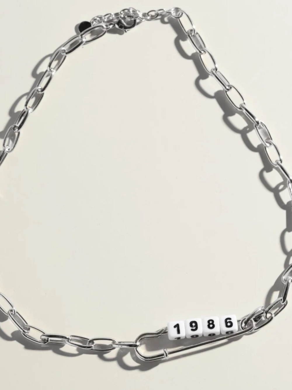 Nickel & Suede Safety Pin charm Necklace silver